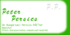 peter persics business card